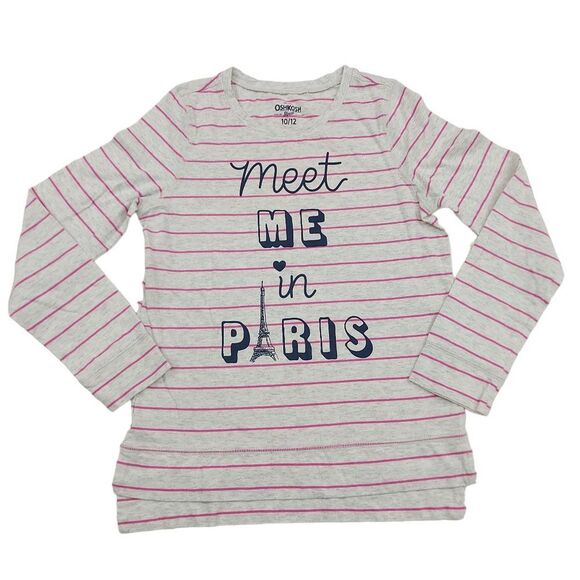 OshKosh B'gosh Other - OshKosh B'gosh Girls Tee 10/12 Long Sleeve Striped 100% Cotton